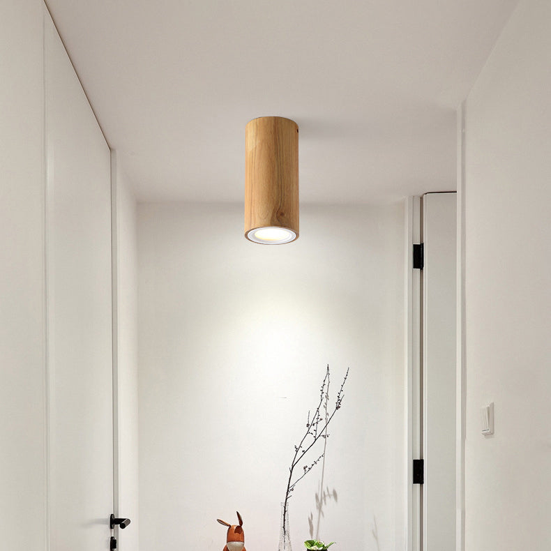 Moderne Houten LED Plafondlamp – Rubberwood & Acryl, 3 Formaten