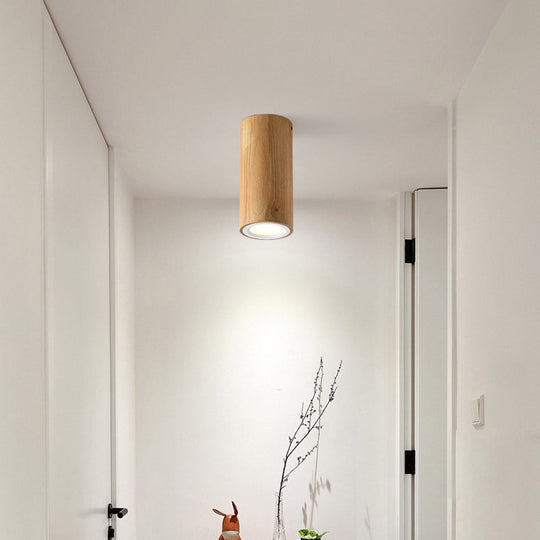 Moderne Houten LED Plafondlamp – Rubberwood & Acryl, 3 Formaten
