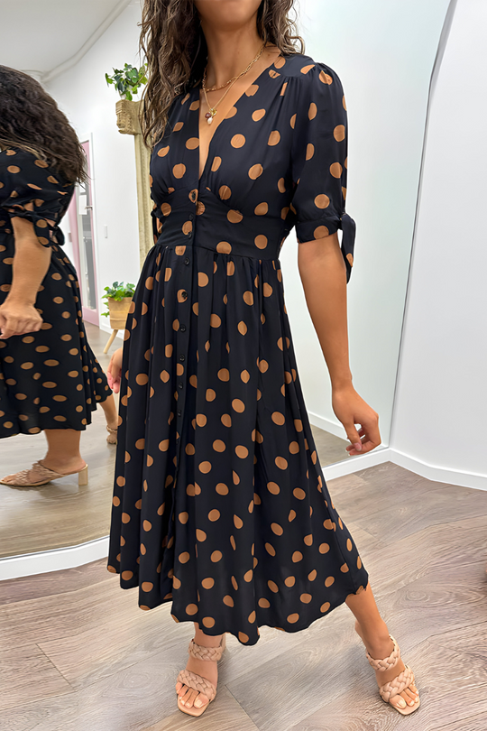 Noria™ | Elegante stippenjurk