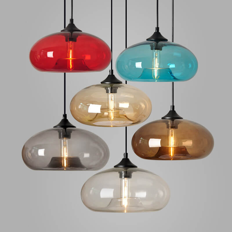 Industriële Glazen Hanglamp – Ø28 cm, Meerdere Kleuren, E26 Fitting