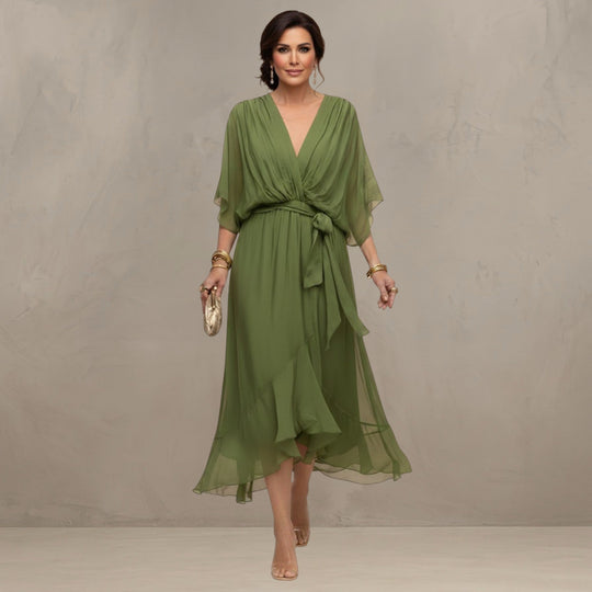 Marta™ | Elegante Chiffon Midi Jurk