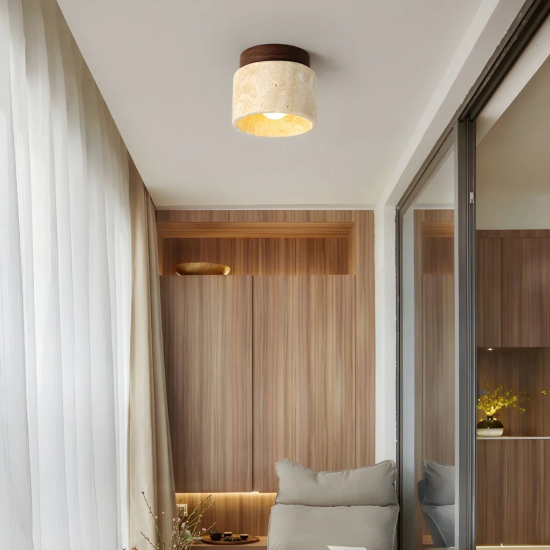 Plafondlamp met Japans Design van Marmer & Hout