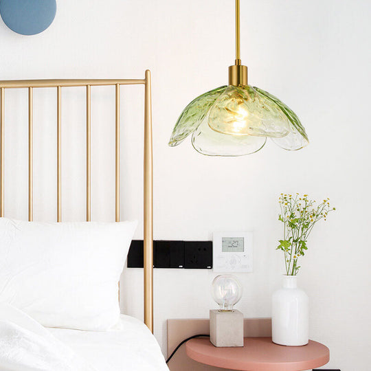 Moderne Glazen Hanglamp – Blauw, Groen of Roze – E26 Fitting