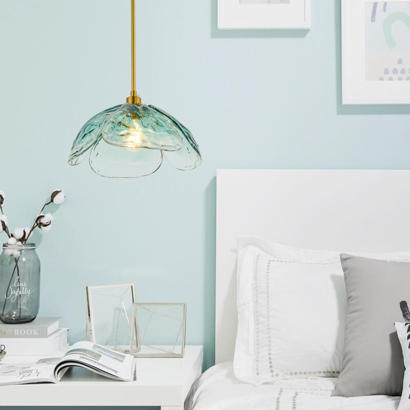 Moderne Glazen Hanglamp – Blauw, Groen of Roze – E26 Fitting