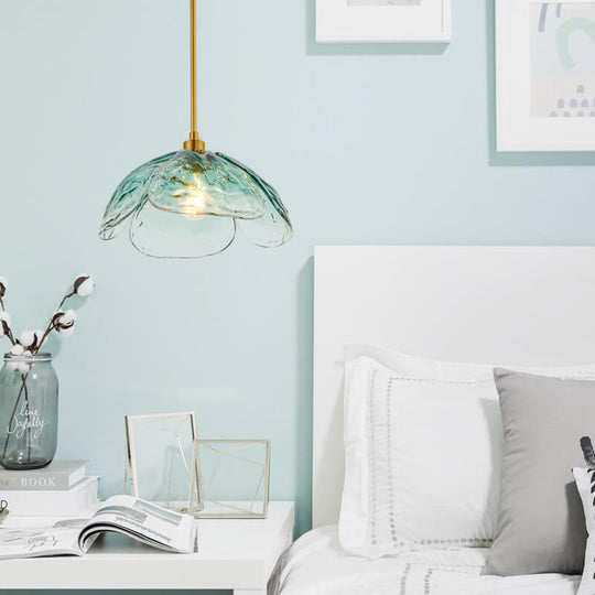Moderne Glazen Hanglamp – Blauw, Groen of Roze – E26 Fitting