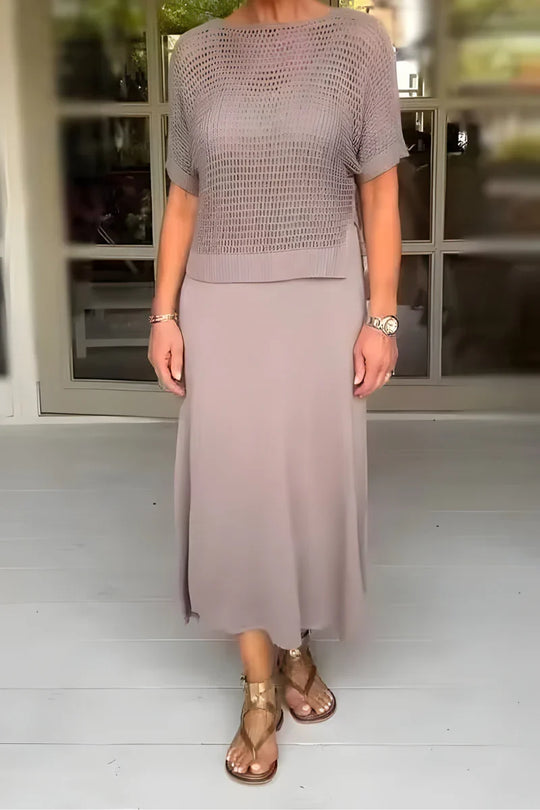 Lieke™ | Zomerse Jurk Met Gebreide Top