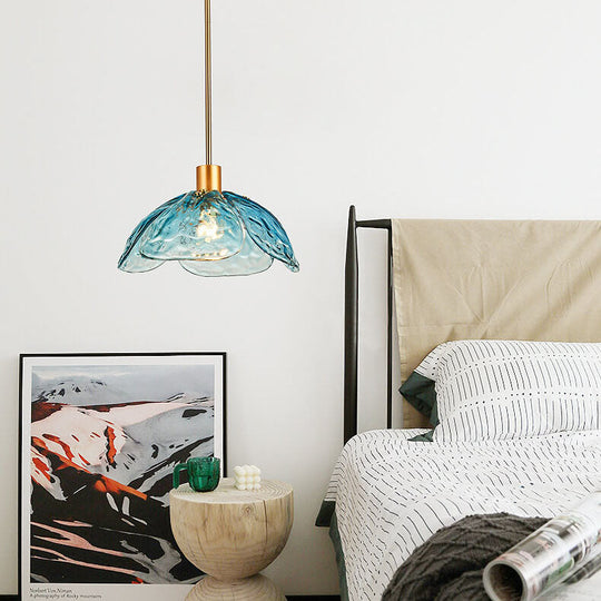 Moderne Glazen Hanglamp – Blauw, Groen of Roze – E26 Fitting