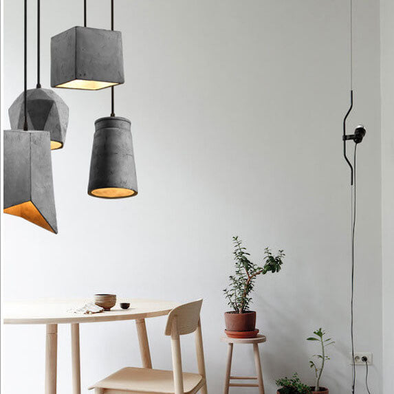 Industriële Cement Hanglamp met een Strak Design