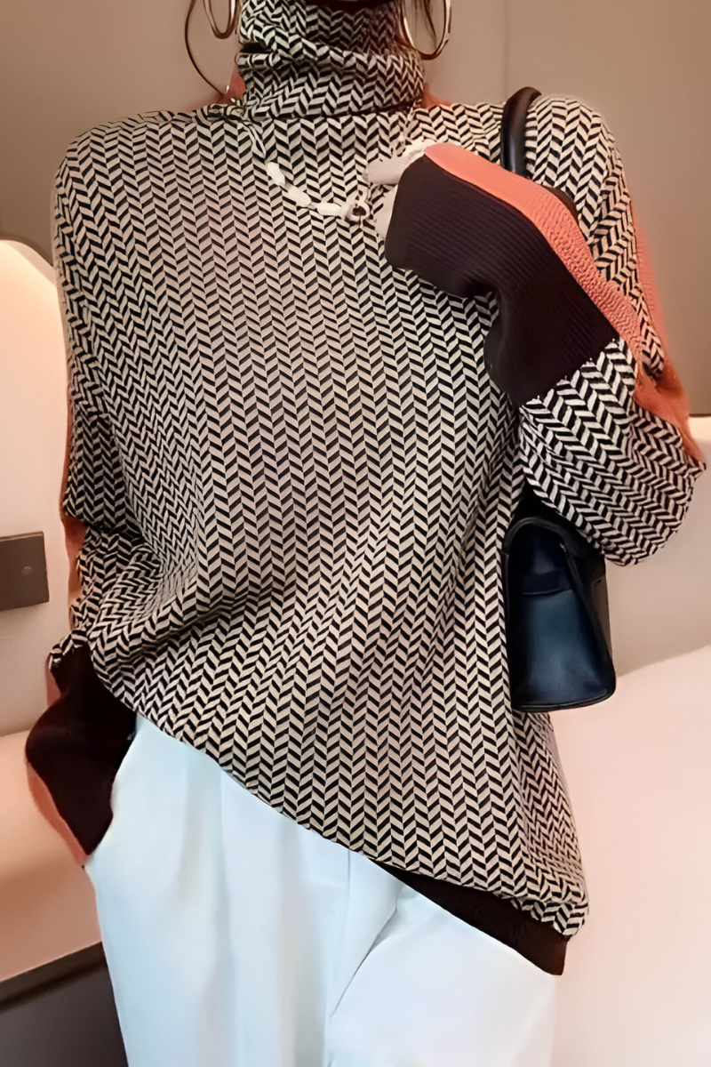 Nila™ | Trendy casual trui met hoge hals