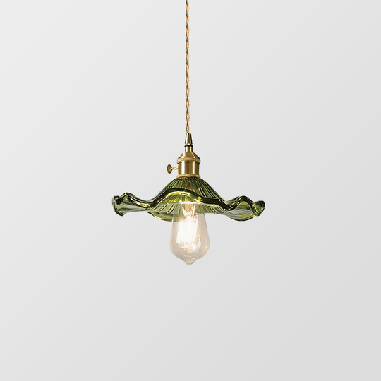 Elegante Glazen Hibiscusbloem Hanglamp met Stijlvol Design