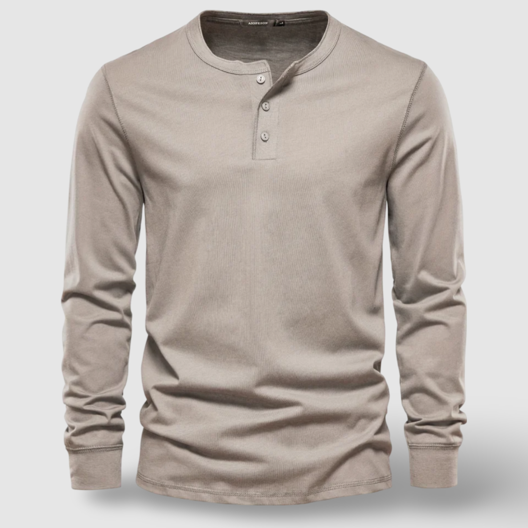 Stijlvolle Lange Mouwen Katoenen Henley