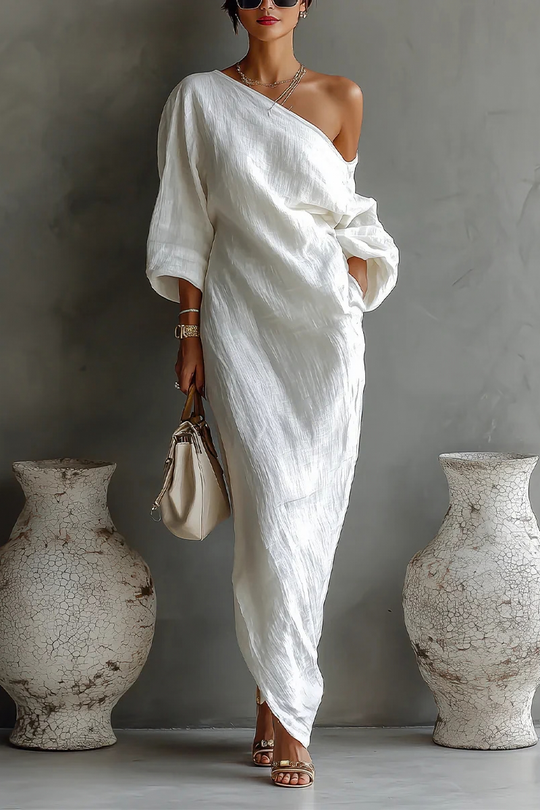 Alva™ | Elegante One Shoulder Maxi Jurk
