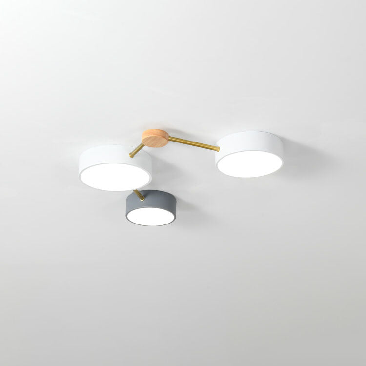 Modulaire Moderne LED Plafondlamp met Hout en Acryl in een Strak Design