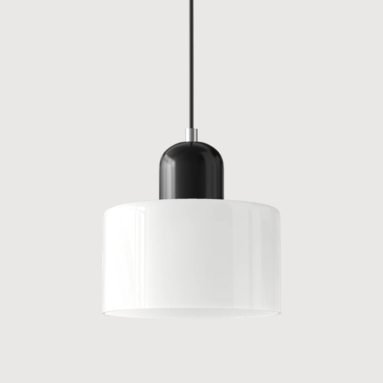 Retro Pendant Lamp with Orange Glass Shade & Green Top