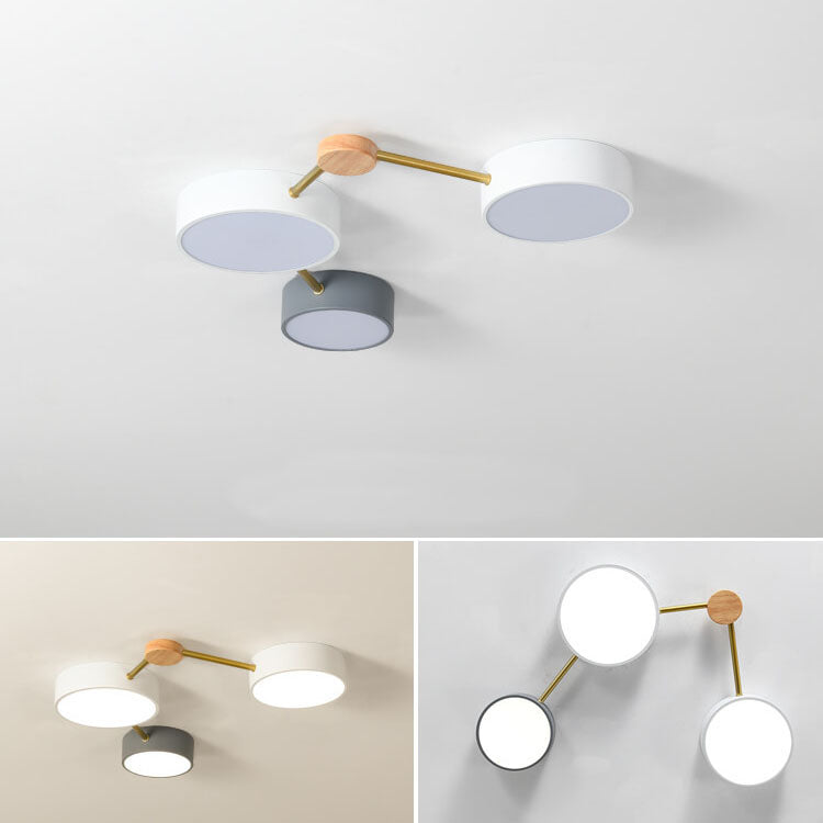 Modulaire Moderne LED Plafondlamp met Hout en Acryl in een Strak Design