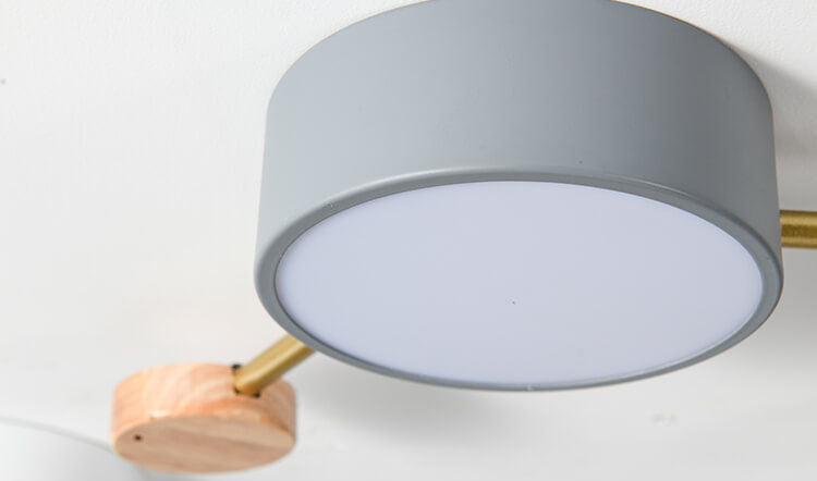 Modulaire Moderne LED Plafondlamp met Hout en Acryl in een Strak Design