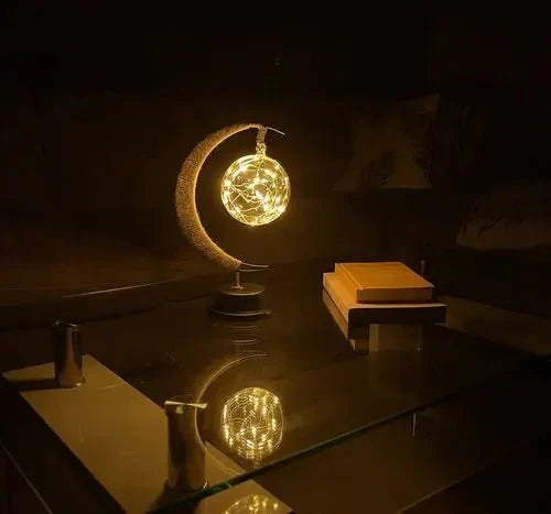 Sfeervolle LED Tafellamp van Glas met Warm Licht in Maandesign