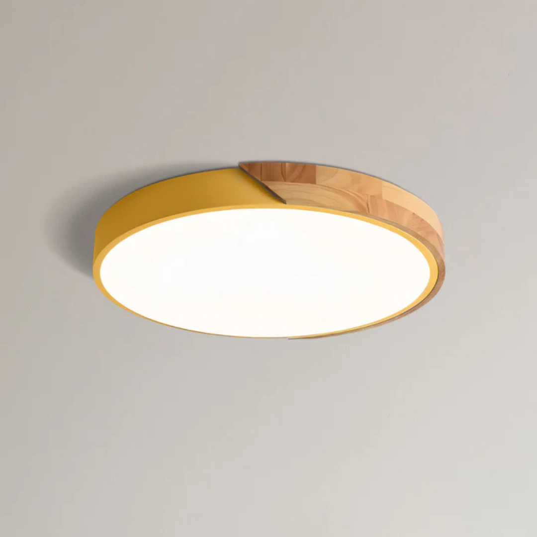 LED Ceiling Lamp with Scandinavian Design made of Wood & Acrylic