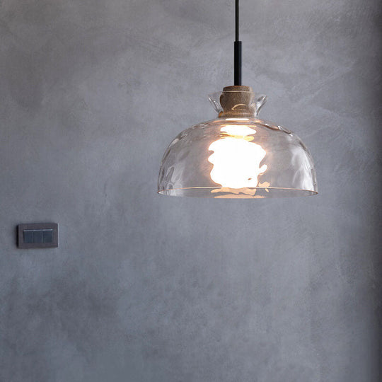 Moderne Glazen Hanglamp met Houten Accenten in Diverse Designs
