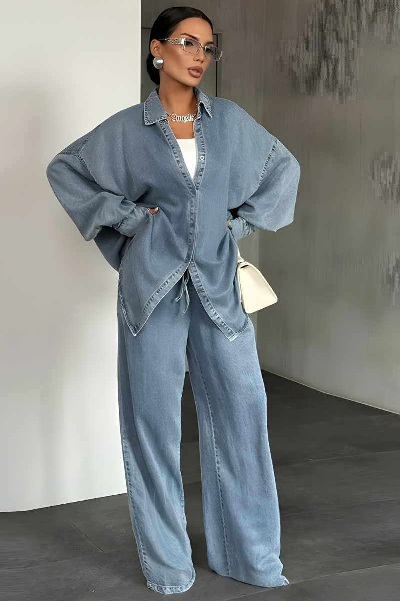 Noelle™ | Moderne lounge set met wijde broek