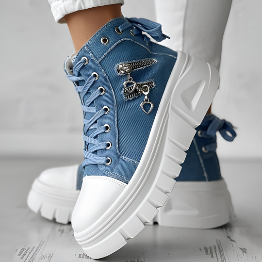 Elin™ | Orthopedische Hoge Sneakers met spijkerstof