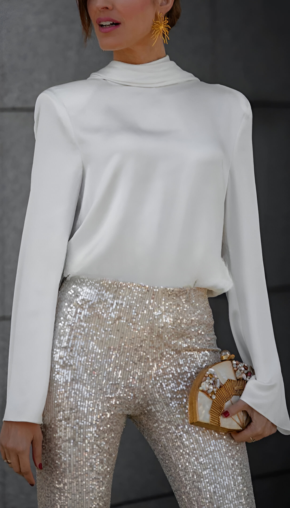 Zari™ | Elegante Pailletten Flared Broek
