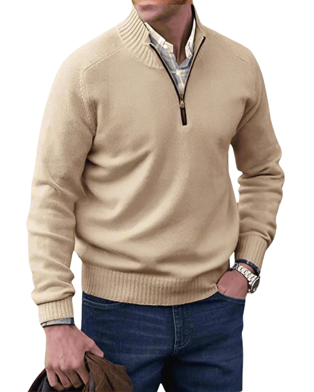 Casual Sweater met Rits