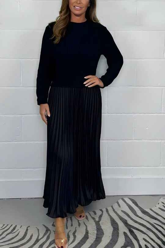 Elara™ | Elegante geplisseerde maxi jurk
