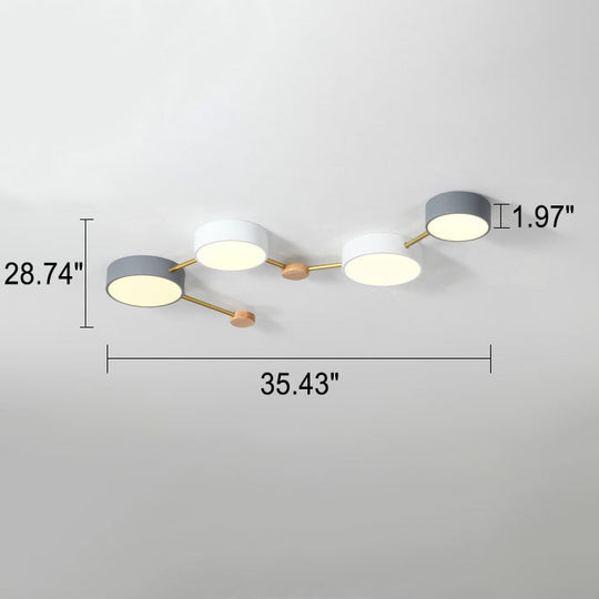 Modulaire Moderne LED Plafondlamp met Hout en Acryl in een Strak Design