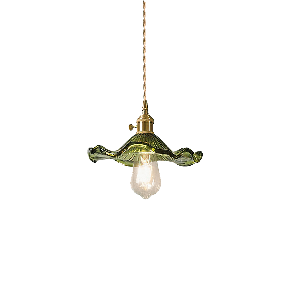 Elegante Glazen Hibiscusbloem Hanglamp met Stijlvol Design