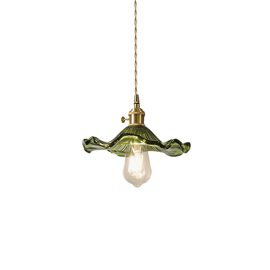 Elegante Glazen Hibiscusbloem Hanglamp met Stijlvol Design