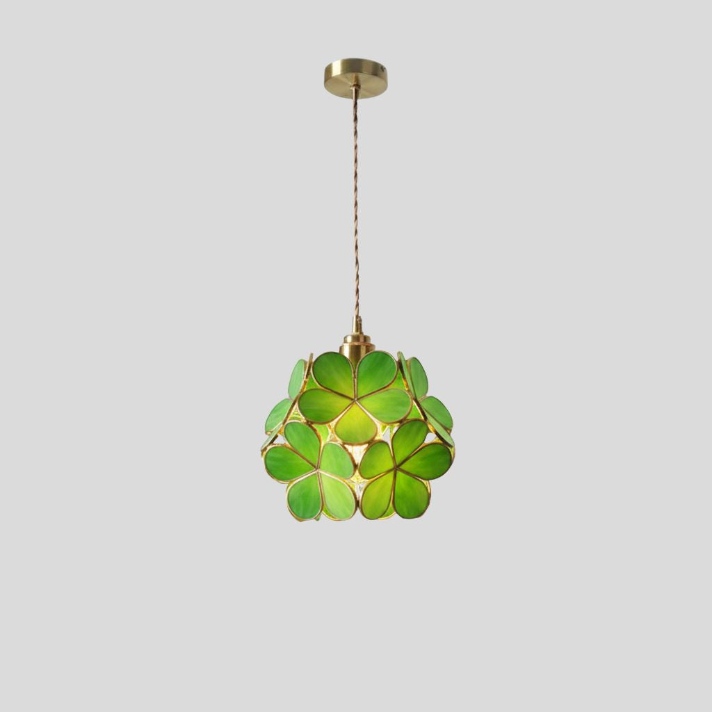 Vintage Glazen Hanglamp – Kleurrijk Handgemaakt Design