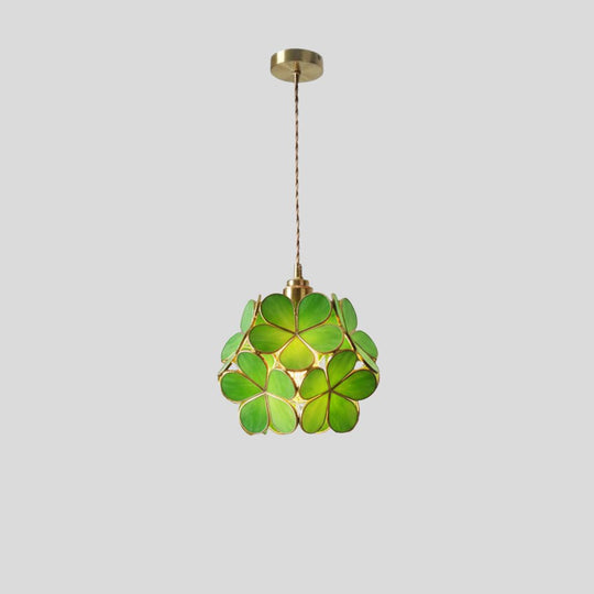 Vintage Glazen Hanglamp – Kleurrijk Handgemaakt Design