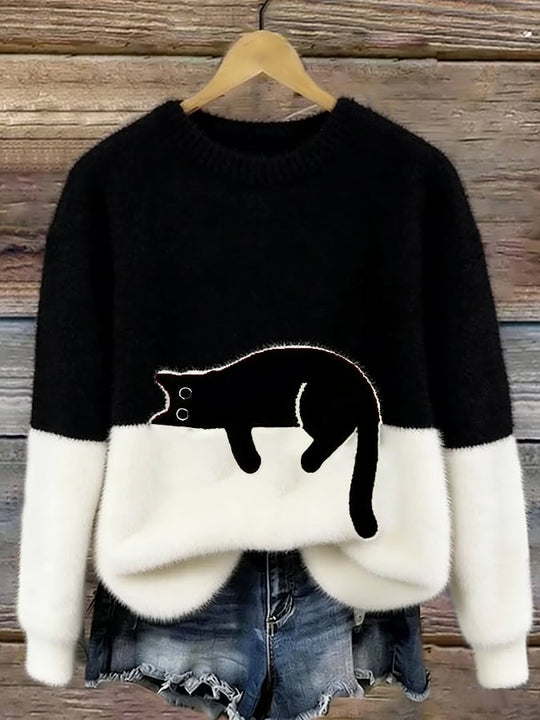 Paula™ | Zachte Oversized Trui Met Kattenprint