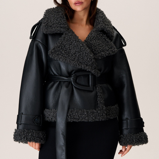 Aris™ | Chique Ceintuur Sherpa Jas