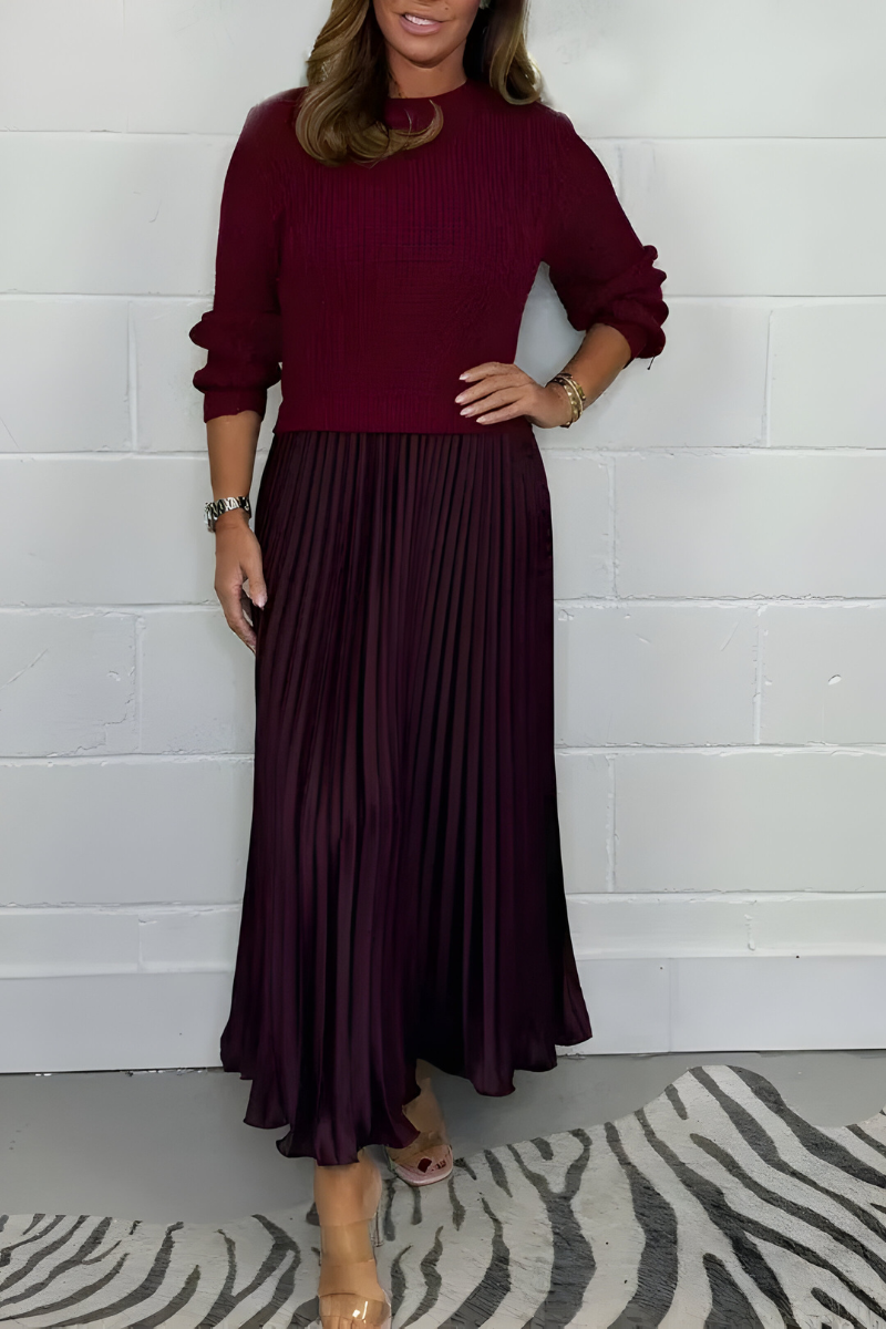 Elara™ | Elegante geplisseerde maxi jurk