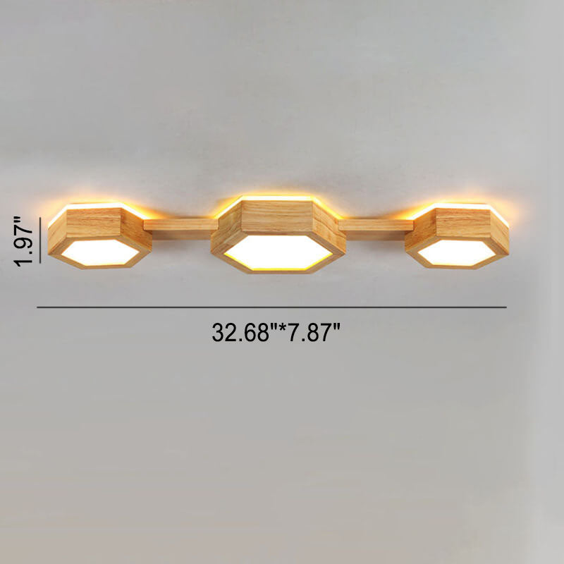 Moderne Houten Japandi LED Plafondlamp –1/2/3 Spots