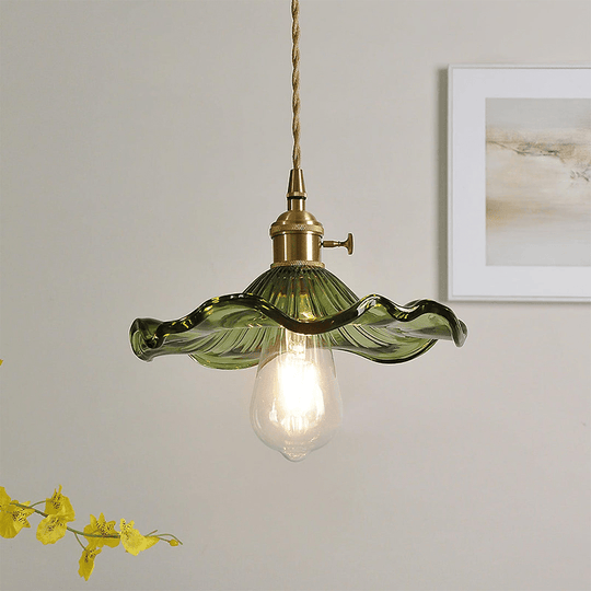 Elegante Glazen Hibiscusbloem Hanglamp met Stijlvol Design