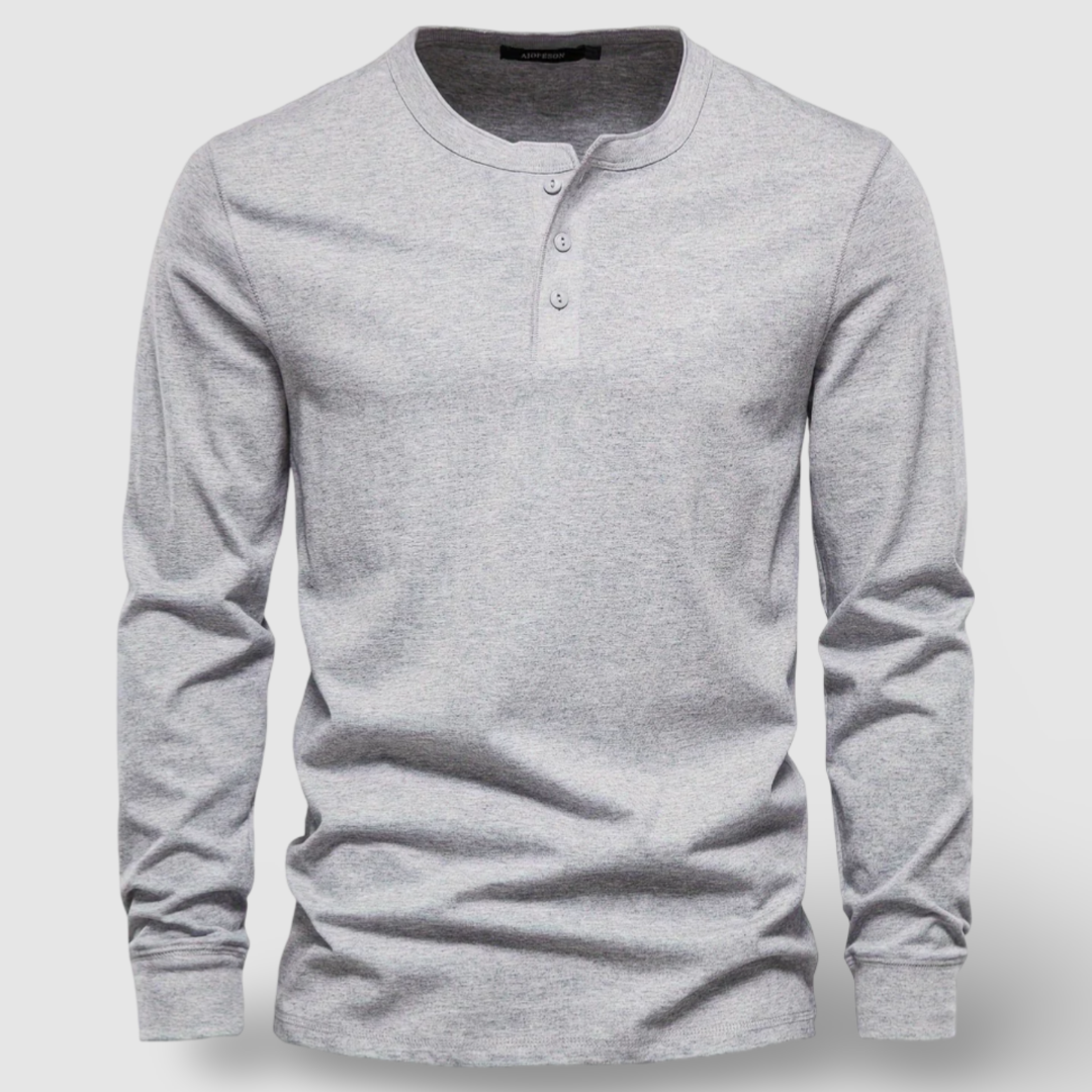 Stijlvolle Lange Mouwen Katoenen Henley