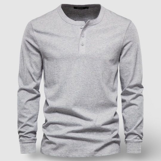 Stijlvolle Lange Mouwen Katoenen Henley