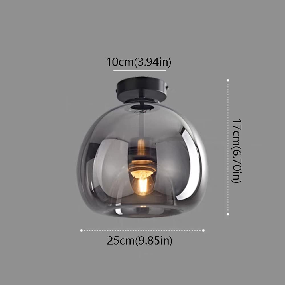 Stijlvolle Retro Koperen Glas Plafondlamp