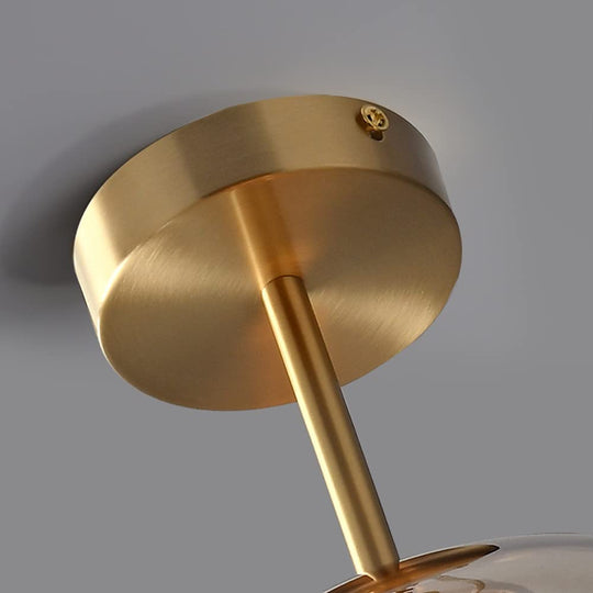Stijlvolle Retro Koperen Glas Plafondlamp