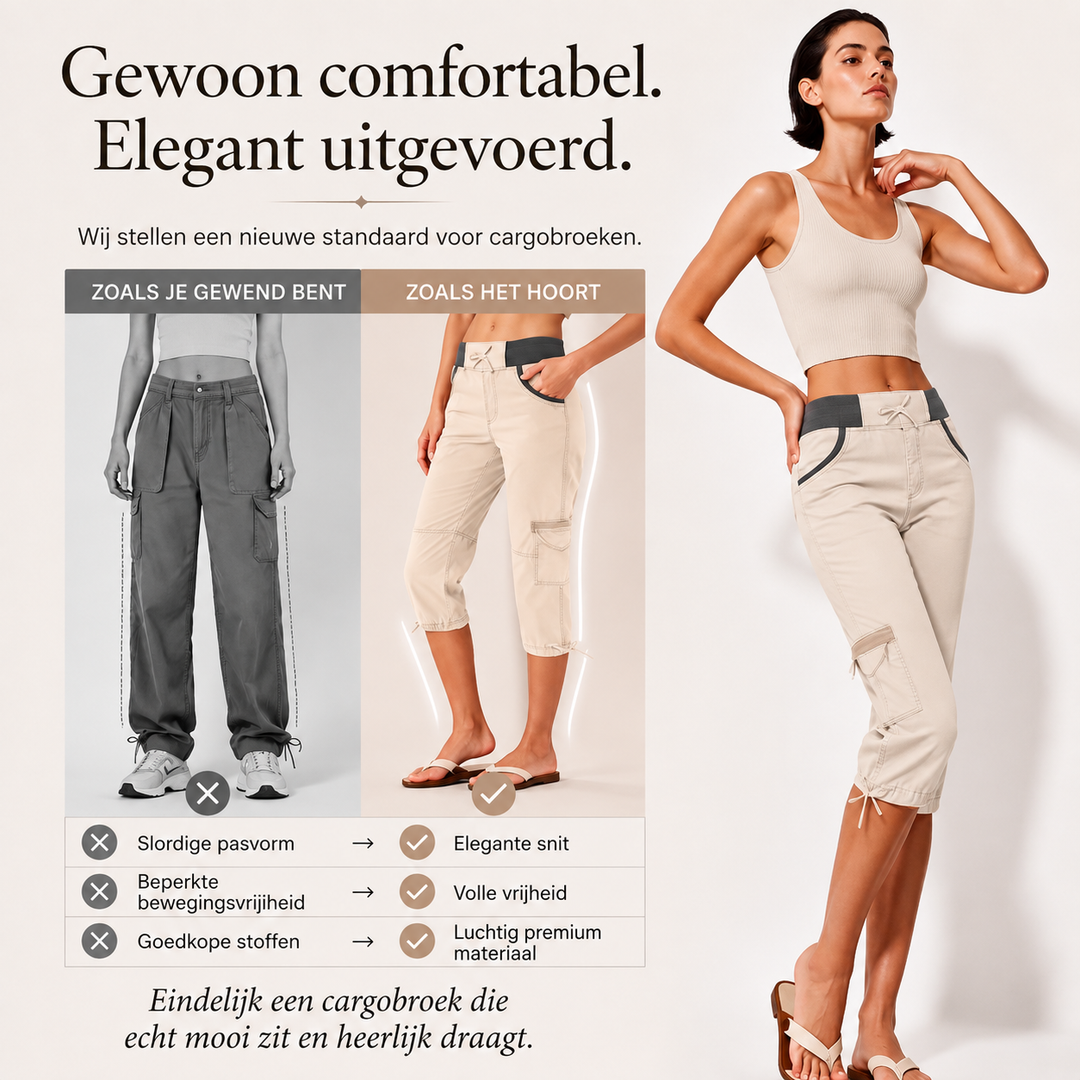 Els™ | Cargo Capri Broek Met Hoge Taille