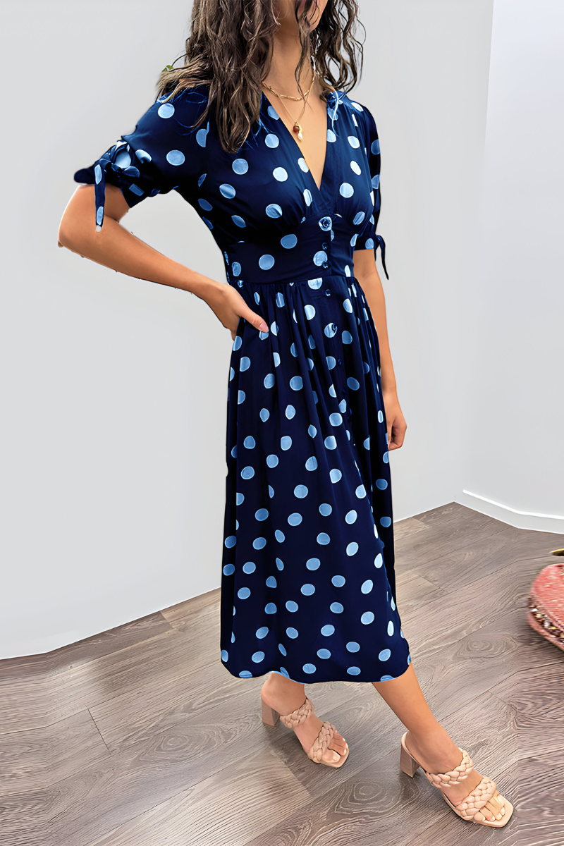 Noria™ | Elegante stippenjurk