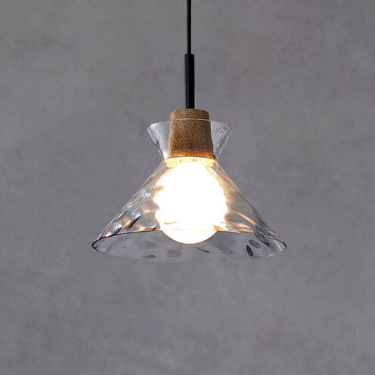 Moderne Glazen Hanglamp met Houten Accenten in Diverse Designs