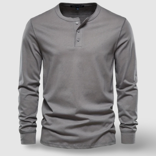 Stijlvolle Lange Mouwen Katoenen Henley