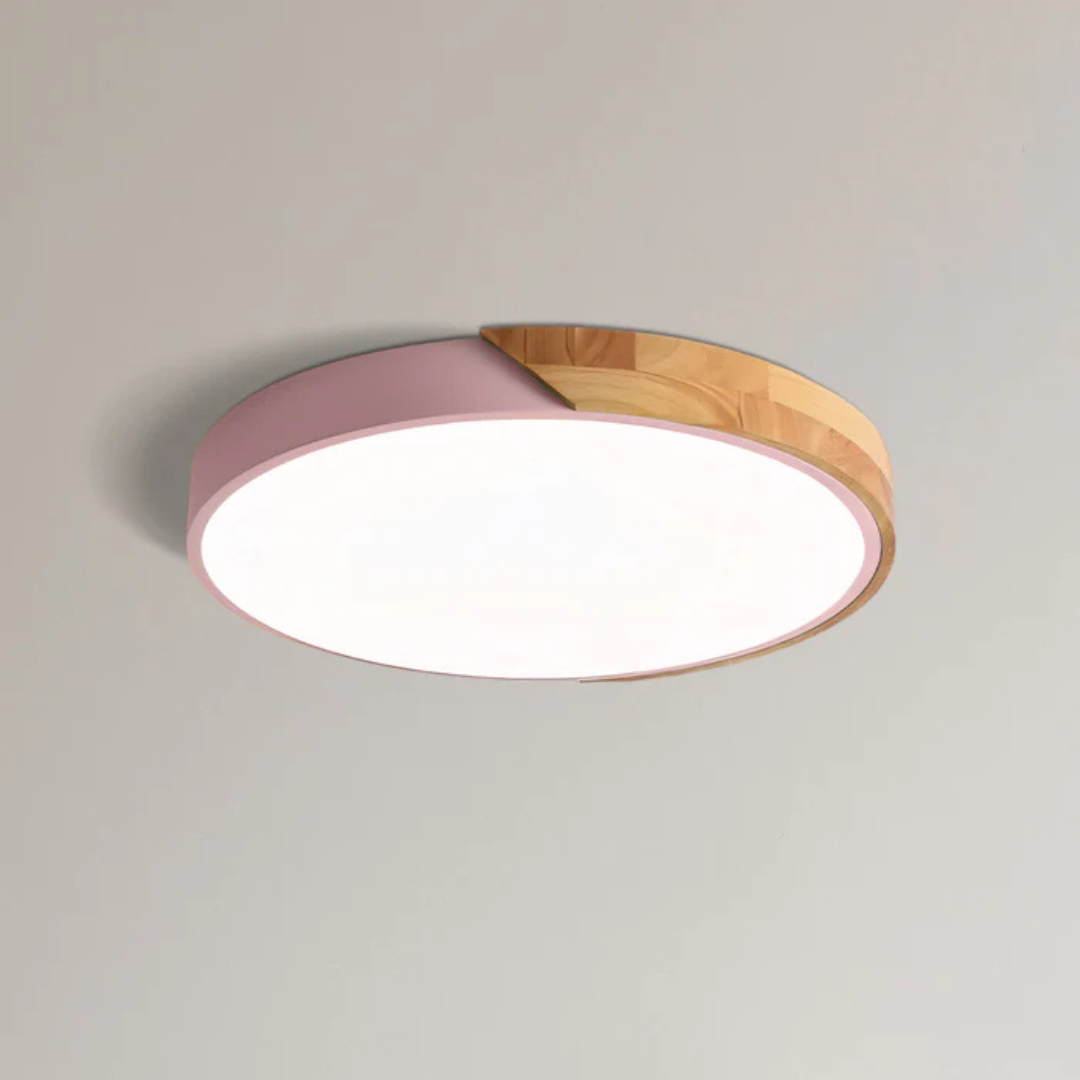 LED Ceiling Lamp with Scandinavian Design made of Wood & Acrylic