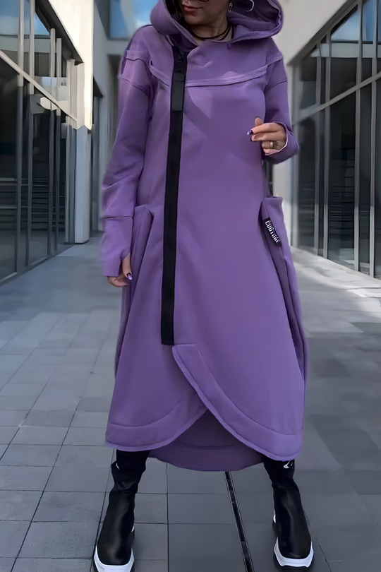 Estelle™ | Lange Hoodie Jurk met Ritssluiting