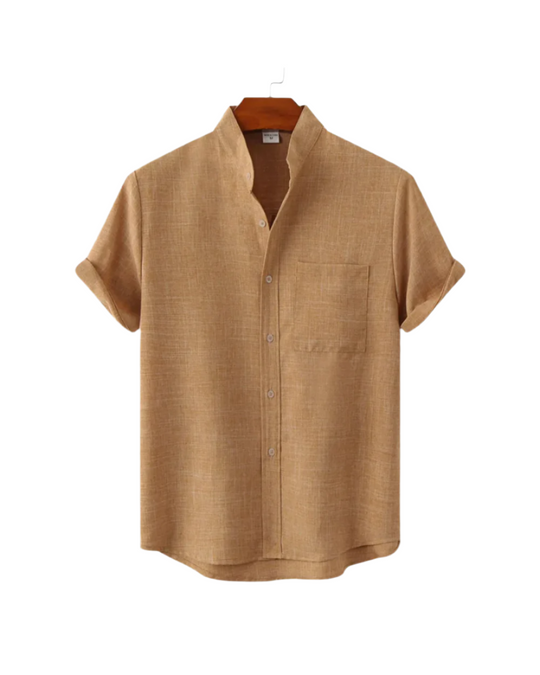 Korte Mouwen Venetiaans Linnen Shirt