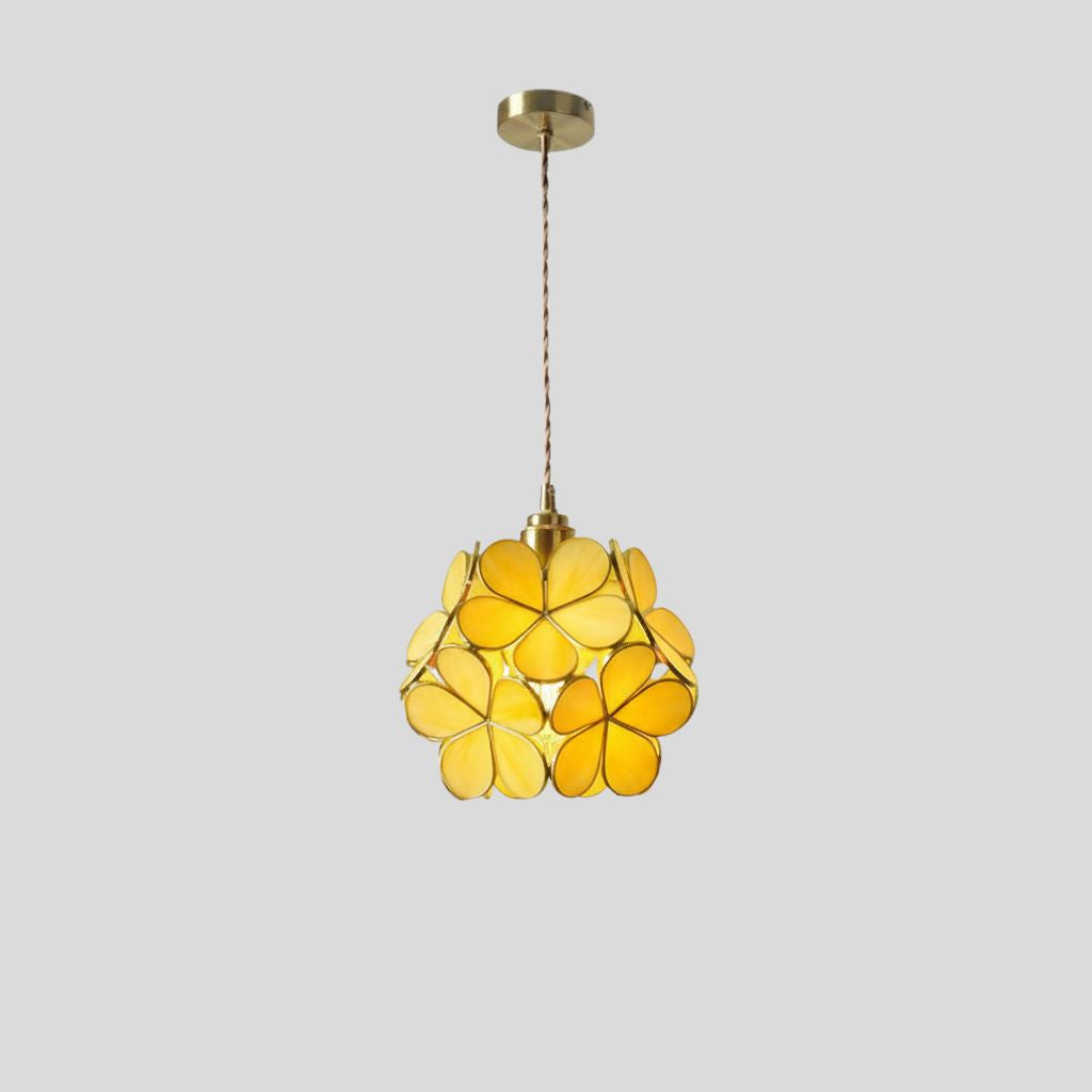 Vintage Glazen Hanglamp – Kleurrijk Handgemaakt Design